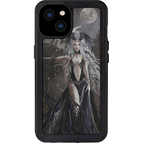 Gothic Princess with Silver Dragon by Nene Thomas iPhone 15 Plus Waterproof Case